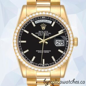ZF Rolex Day-Date 36mm m118348-0208 Men's Black Dial Automatic